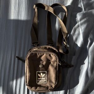 adidas Small Brown Crossbody Bag with Logo Patch